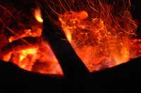 Kampvuur op de camping bij Møns Klint